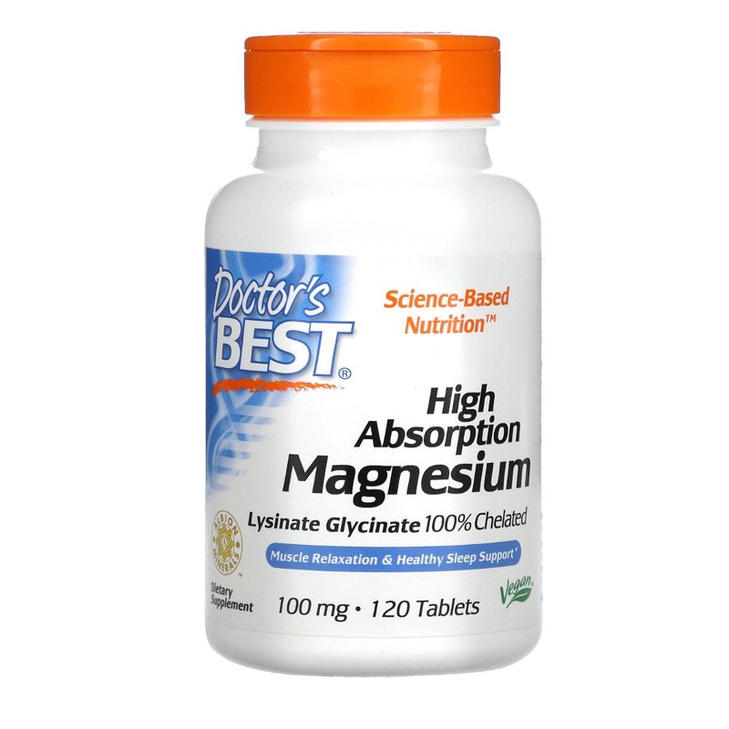Magnesium Lysinate Glycinate Chelated 120 tabs 100mg