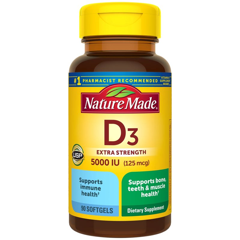 Vitamin D3 Extra Strength 5000 IU (125 mcg) 100 Softgels