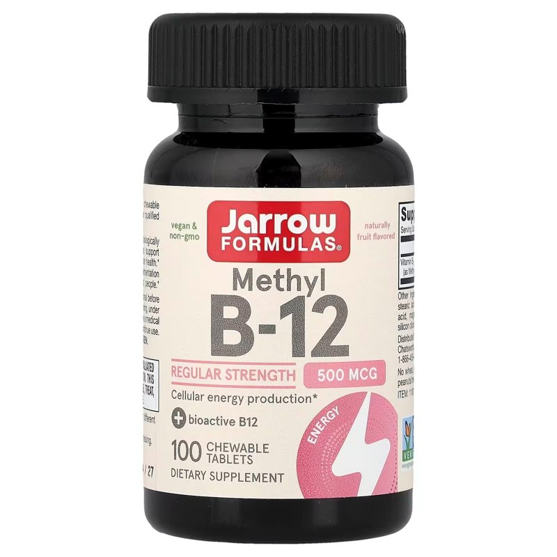 Metil B12, Fruta, 500 mcg, 100 Chewable tabs